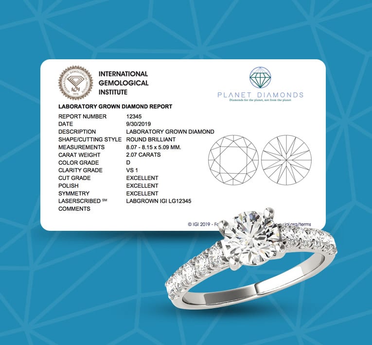 Diamond Certification Planet Diamonds 646 833 1030 IGI Certification