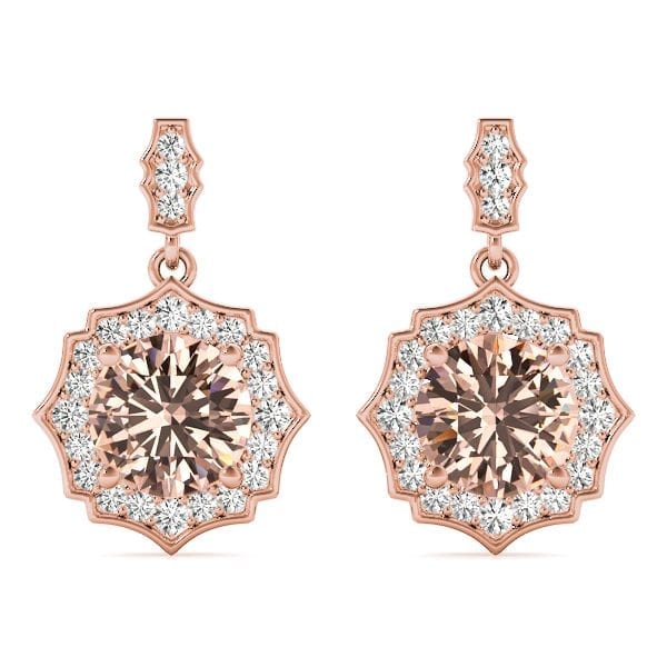 Peaked Halo Drop Earrings - Image 3